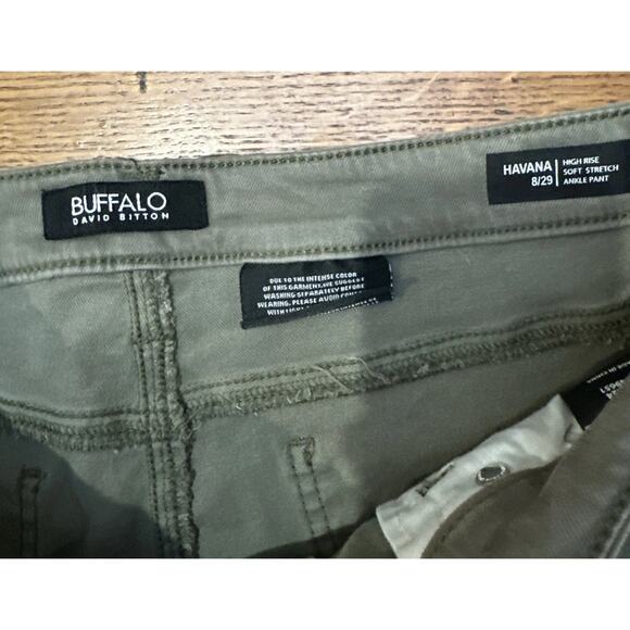 Buffal David Bitton Khaki Pants Green Womens 8/29 Havana High Rise Stretch Ankle - Picture 3 of 8